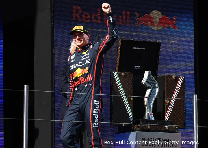 max verstappen red bull racing 2025 emilia romagna zondag race overwinning podim
