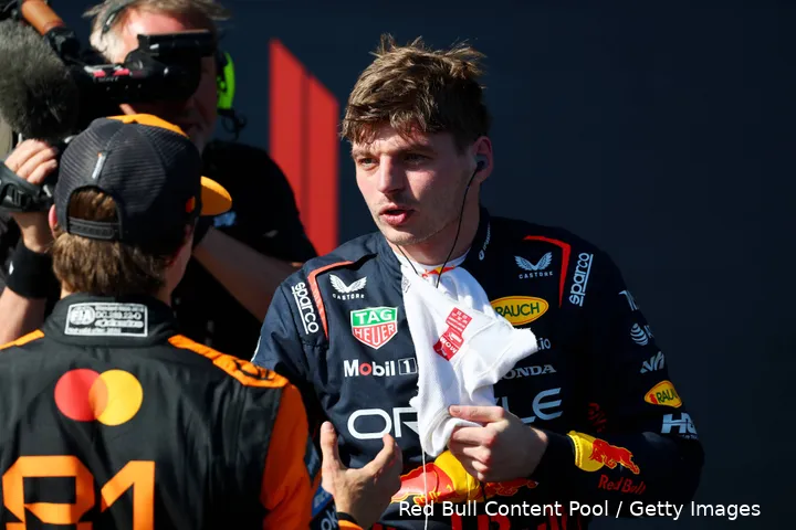 max verstappen red bull racing oscar piastri mclaren 2025 emilia romagna race zondag podium