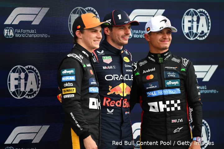 max verstappen red bull racing oscar piastri lando norris top drie zaterdag kwalificatie silverstone groot brittannie 2025 2