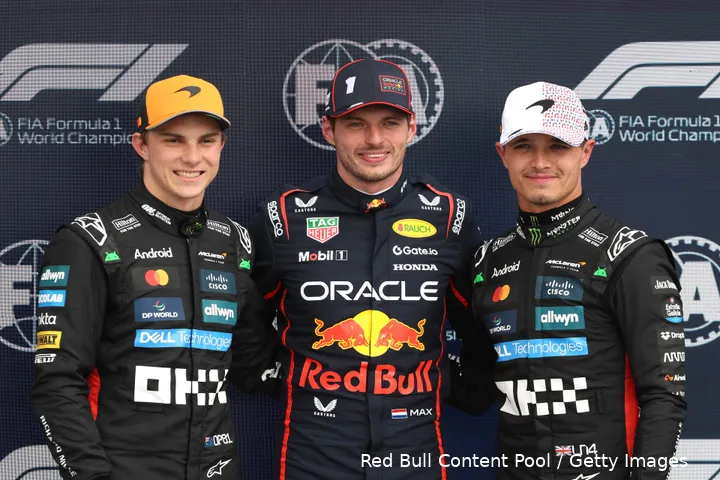 max verstappen red bull racing oscar piastri lando norris top drie zaterdag kwalificatie silverstone groot brittannie 2025