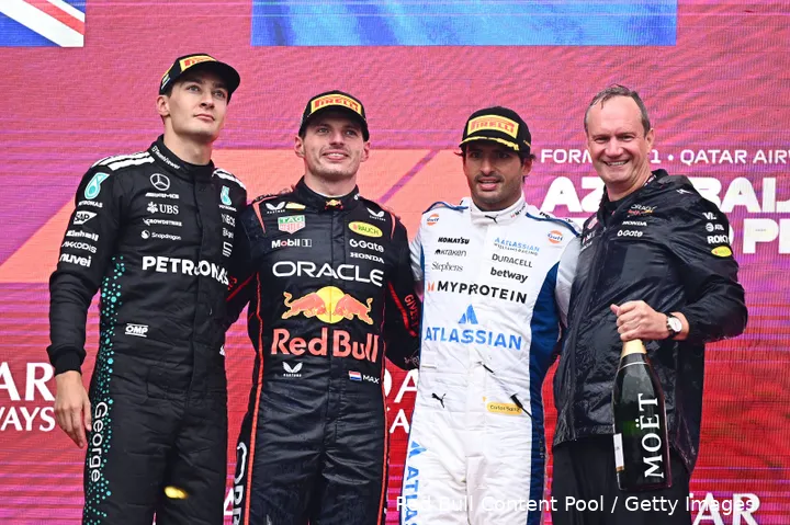 george-russell-mercedes-carlos-sainz-williams-Paul-Monaghan-max-verstappen-red-bull-racing-bakoe-zondag-azerbeidzjan-2025