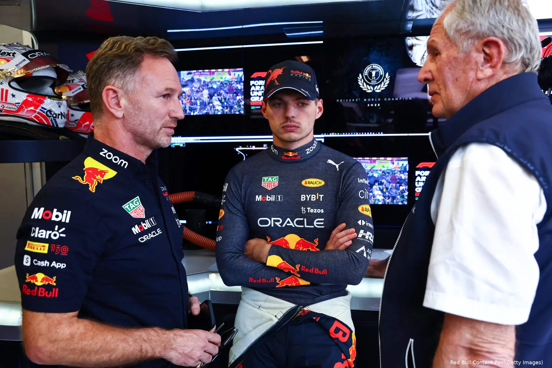 Christian Horner Max Verstappen Helmut Marko Red Bull Racing F1 GP Verenigde Staten 2022