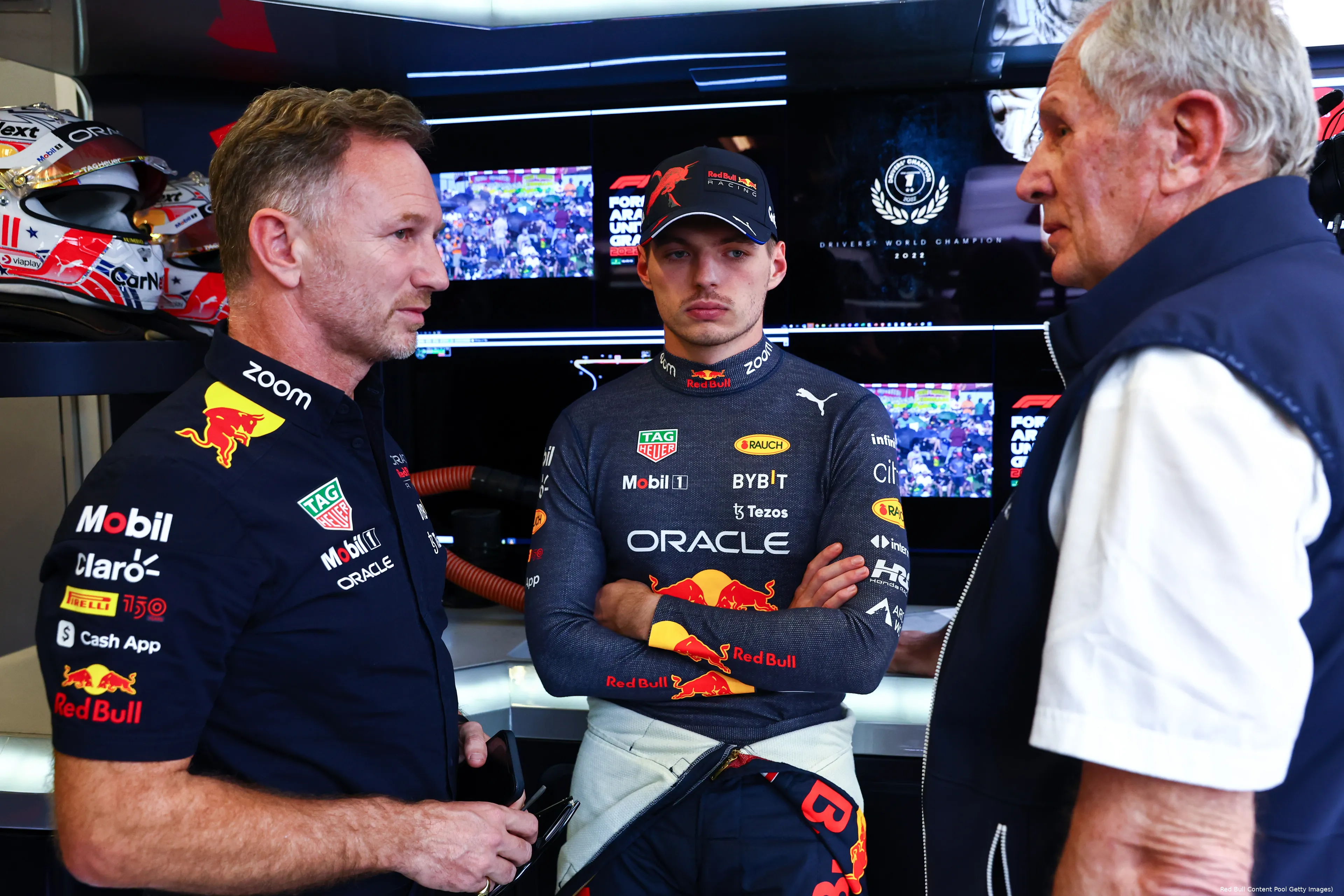 Christian Horner Max Verstappen Helmut Marko Red Bull Racing F1 GP Verenigde Staten 2022