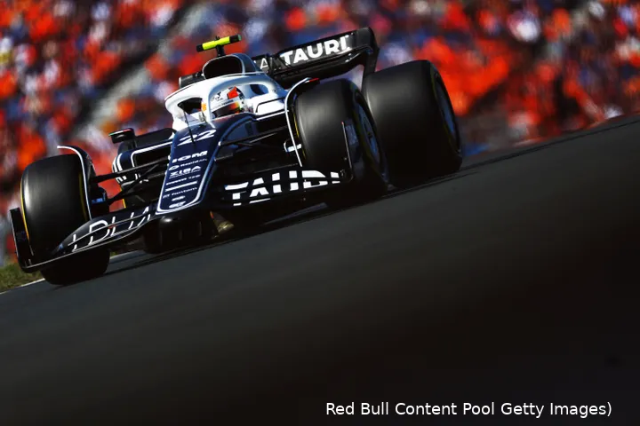 Yuki
Tsunoda, kwalificatie op het Circuit van Zandvoort voor de Grand Prix van Nederland
2022 (Foto: Red Bull Content Pool / Getty Images)