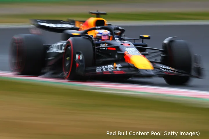 Verstappen pakte de poleposition tijdens de kwalificatie van Japan. (Foto: Red Bull Content Pool/Getty Images)