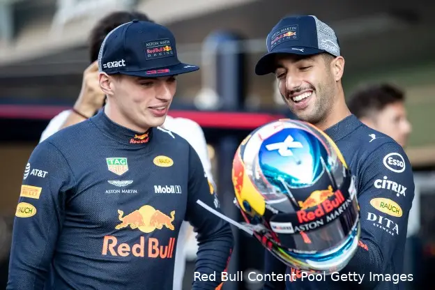 Ricciardo en Verstappen waren vanaf halverwege 2016 teamgenoten.