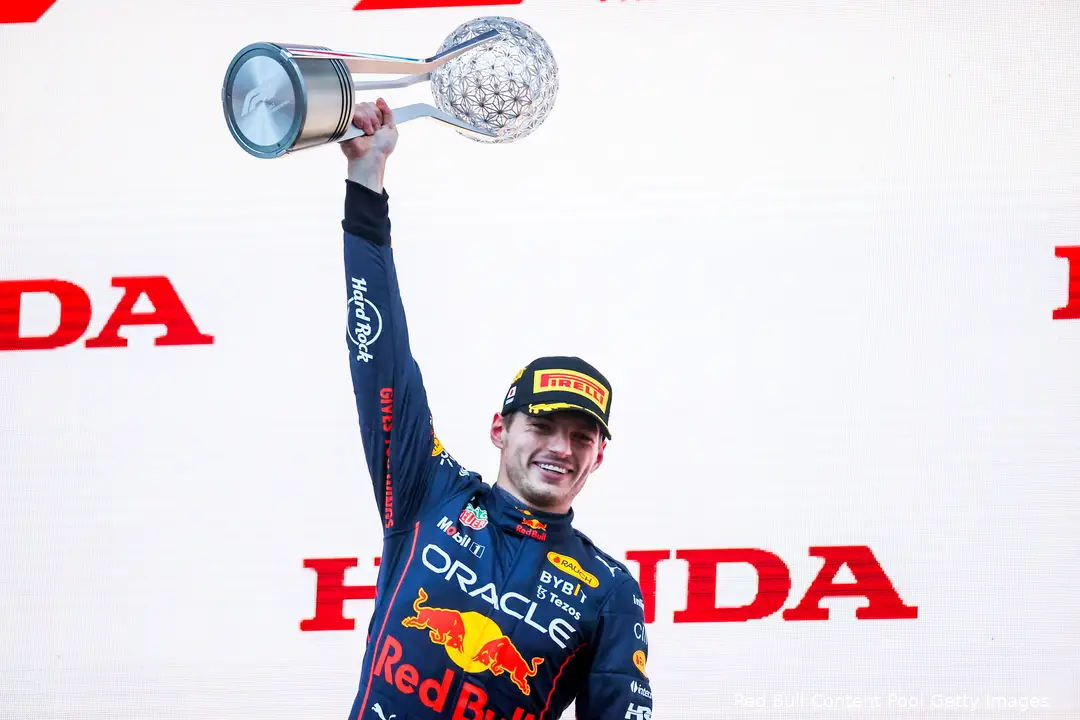 <i>Verstappen grijpt de wereldtitel in 2022 in Japan.</i>