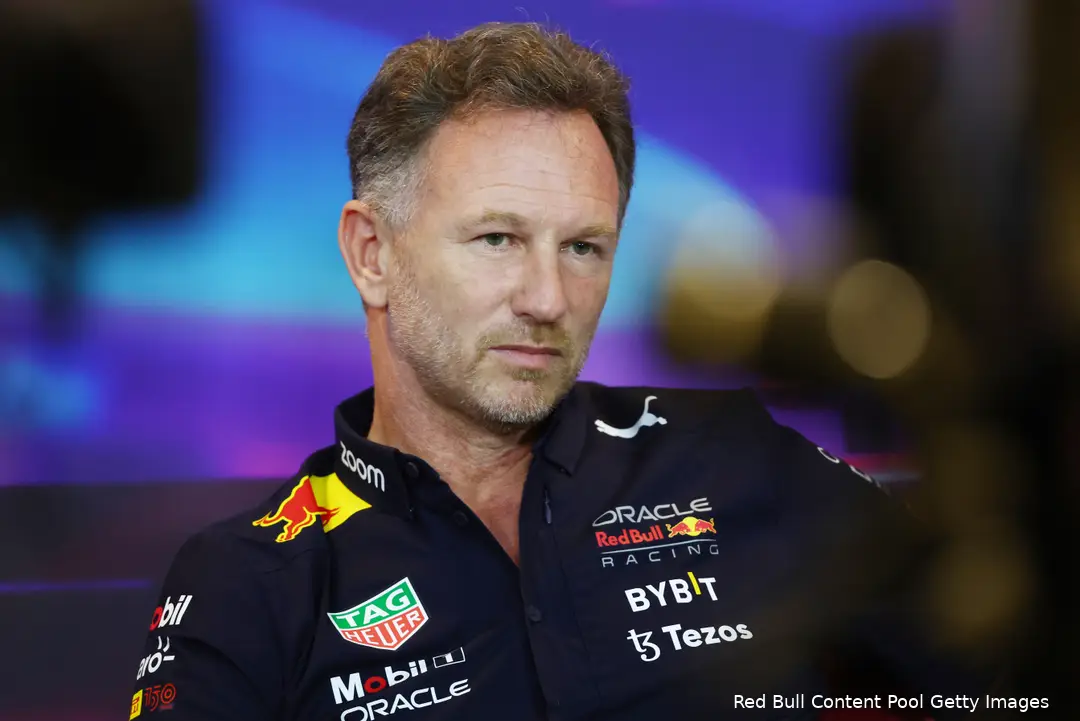 <i>Red Bull Racing-teambaas Christian Horner gaf in 2022 aan dat de budgetoverschrijding van zijn team te maken had met cateringuitgaven. (Foto: Red Bull Content Pool/Getty Images)</i>