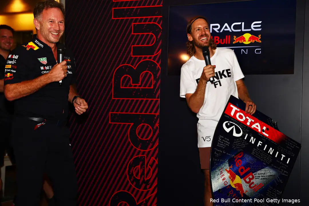 Christian Horner Sebastian Vettel Red Bull Racing F1 GP Abu Dhabi 2022