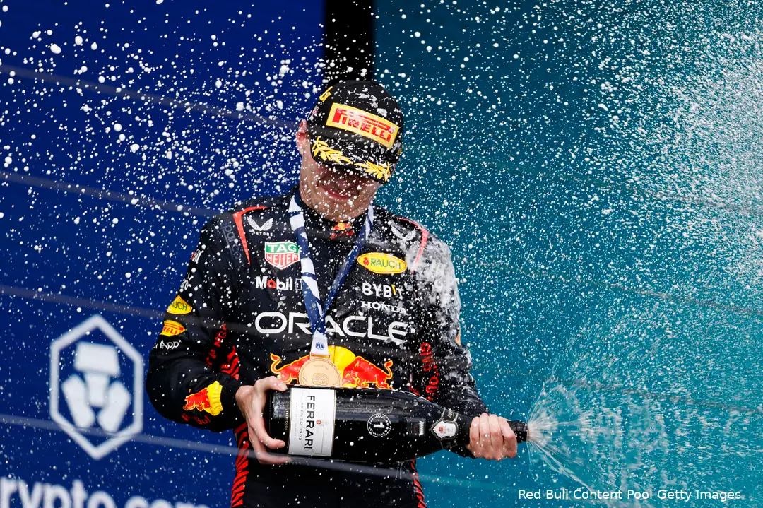 Verstappen pakte zijn derde overwinning van het 2023-seizoen tot nu toe (foto: Red Bull Content Pool/Getty Images)
