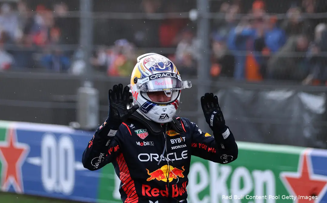 Verstappen pakte zijn negende opeenvolgende zege in Zandvoort. (Foto: Red Bull Content Pool/Getty Images)