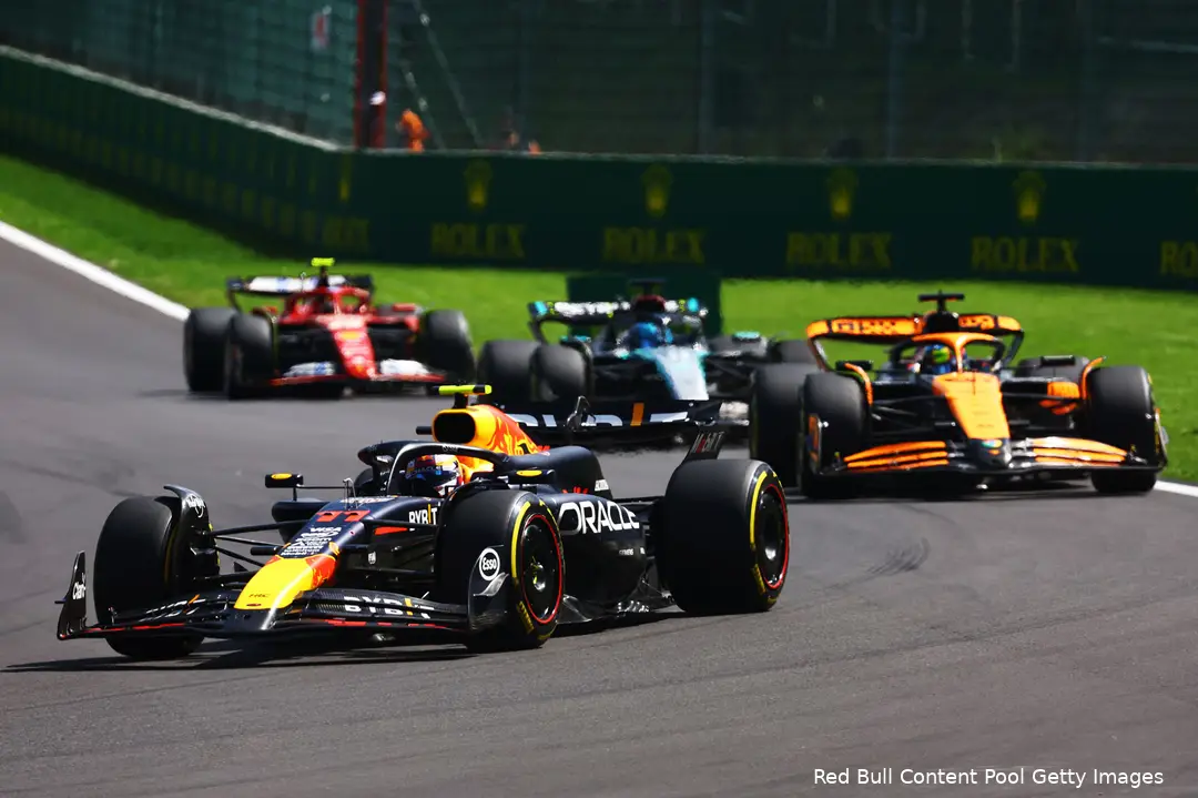 sergio perez racedag belgie 2024 redbullracing lando norris oscar piastri george russell