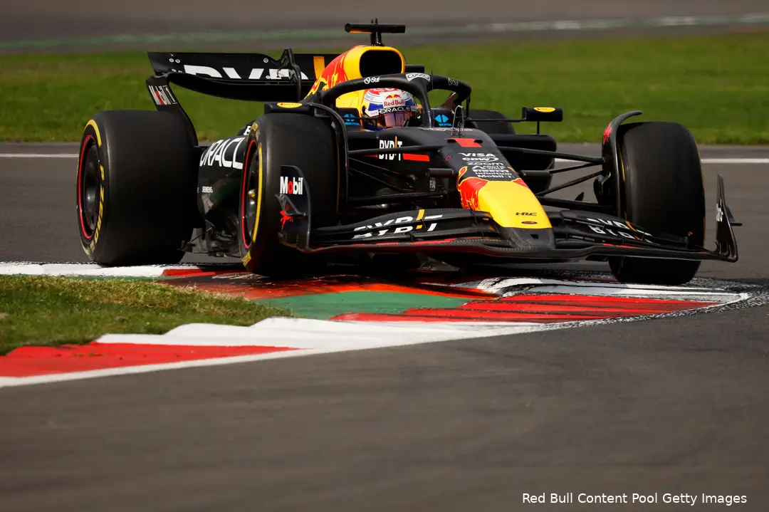 Verstappen in actie in Mexico.