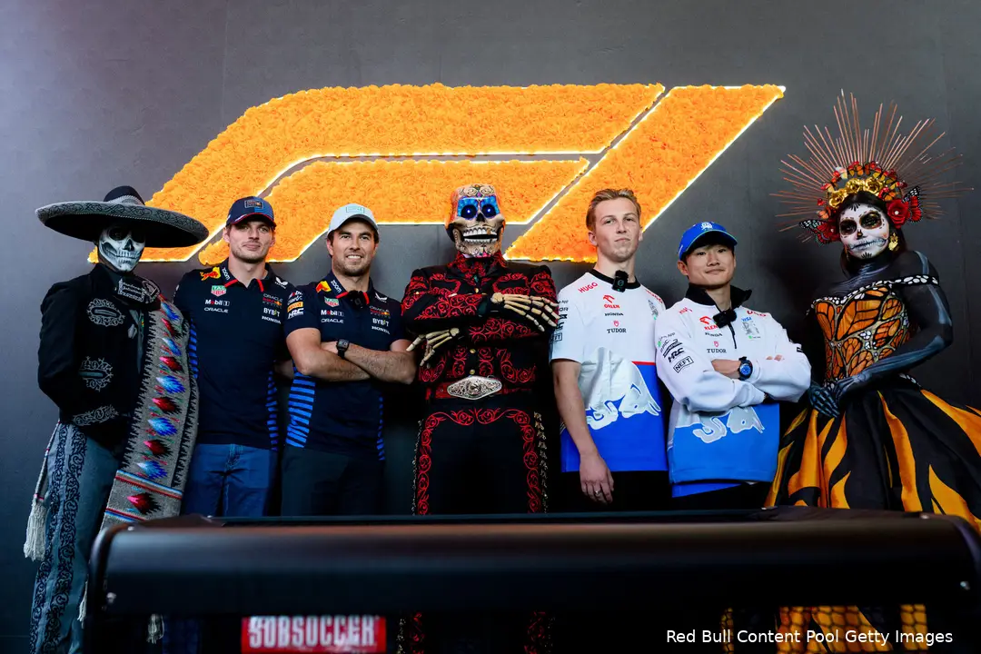 max verstappen sergio perez yuki tsunoda liam lawson mexico 12
