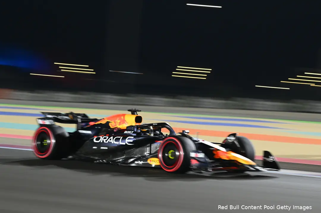 <i>Verstappen in de kwalificatie in Qatar.</i>