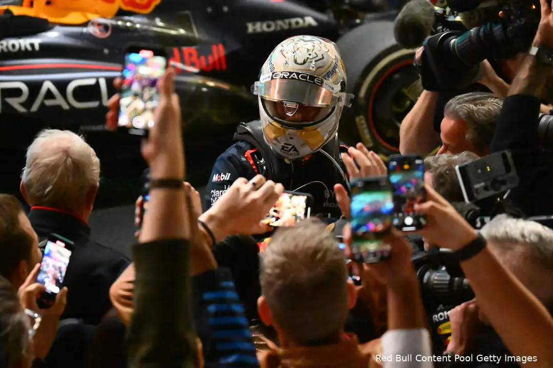 max verstappen red bull racing qatar win zege podium 1 juich 16