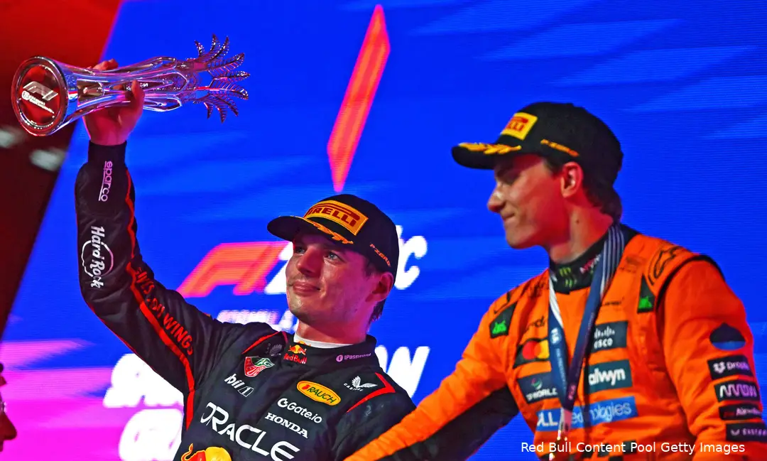 red bull racing max verstappen mclaren oscar piastri gp saoedi arabie 2025 zondag 2