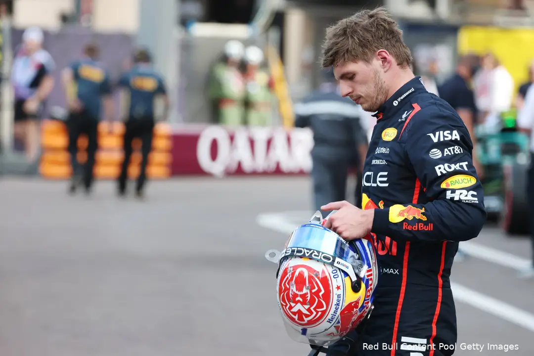 <i>Verstappen zit in een goede positie als hij een gat naar Hadjar kan trekken.</i>