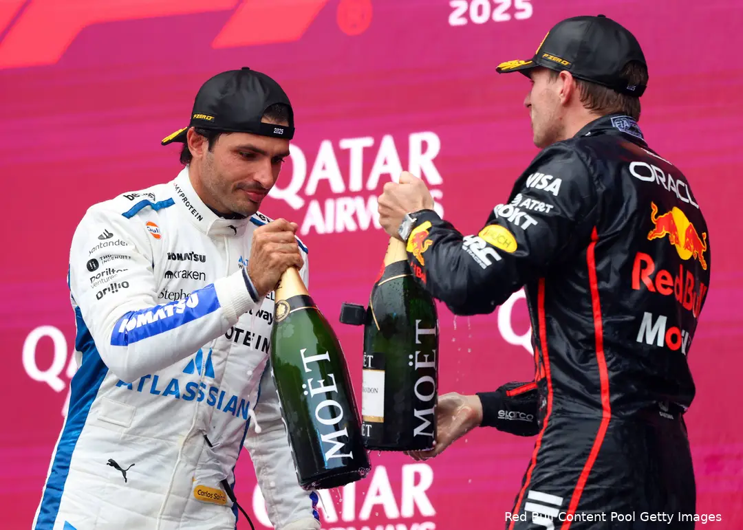 max verstappen red bull racing gp azerbeidzjan 2025 zondag carlos sainz podium williams 2