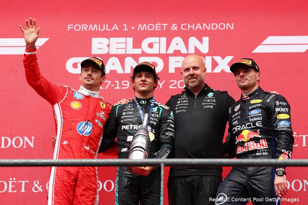 max-verstappen-red-bull-racing-gp-belgie-2026-zondag-andrea-kimi-antonelli-mercedes-charles-leclerc-ferrari-podium