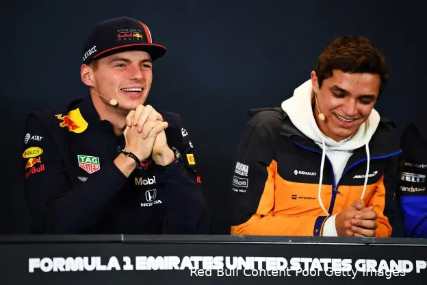 Verstappen Norris lachen Amerika 2019