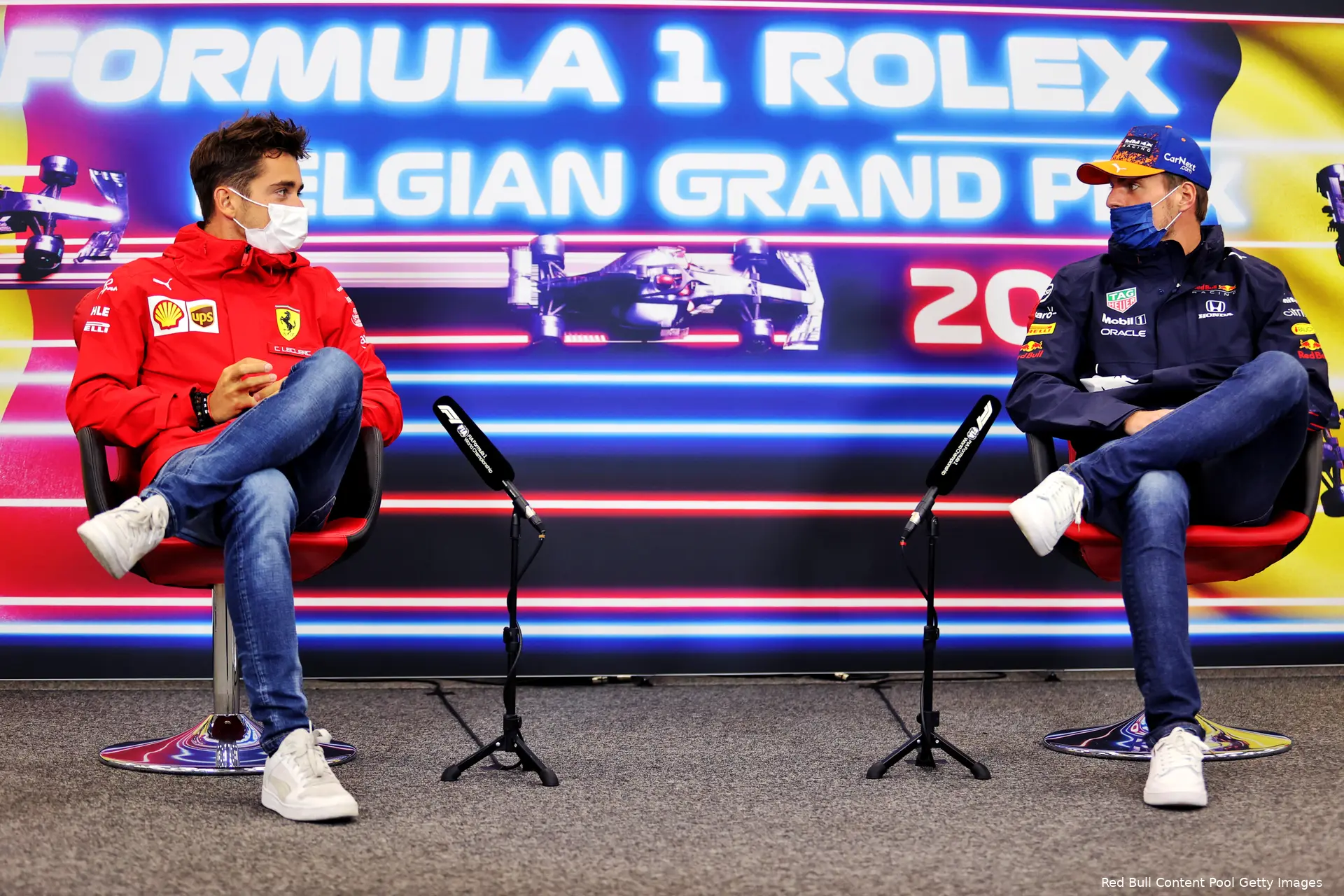 Charles Leclerc Max Verstappen Ferrari Red Bull België