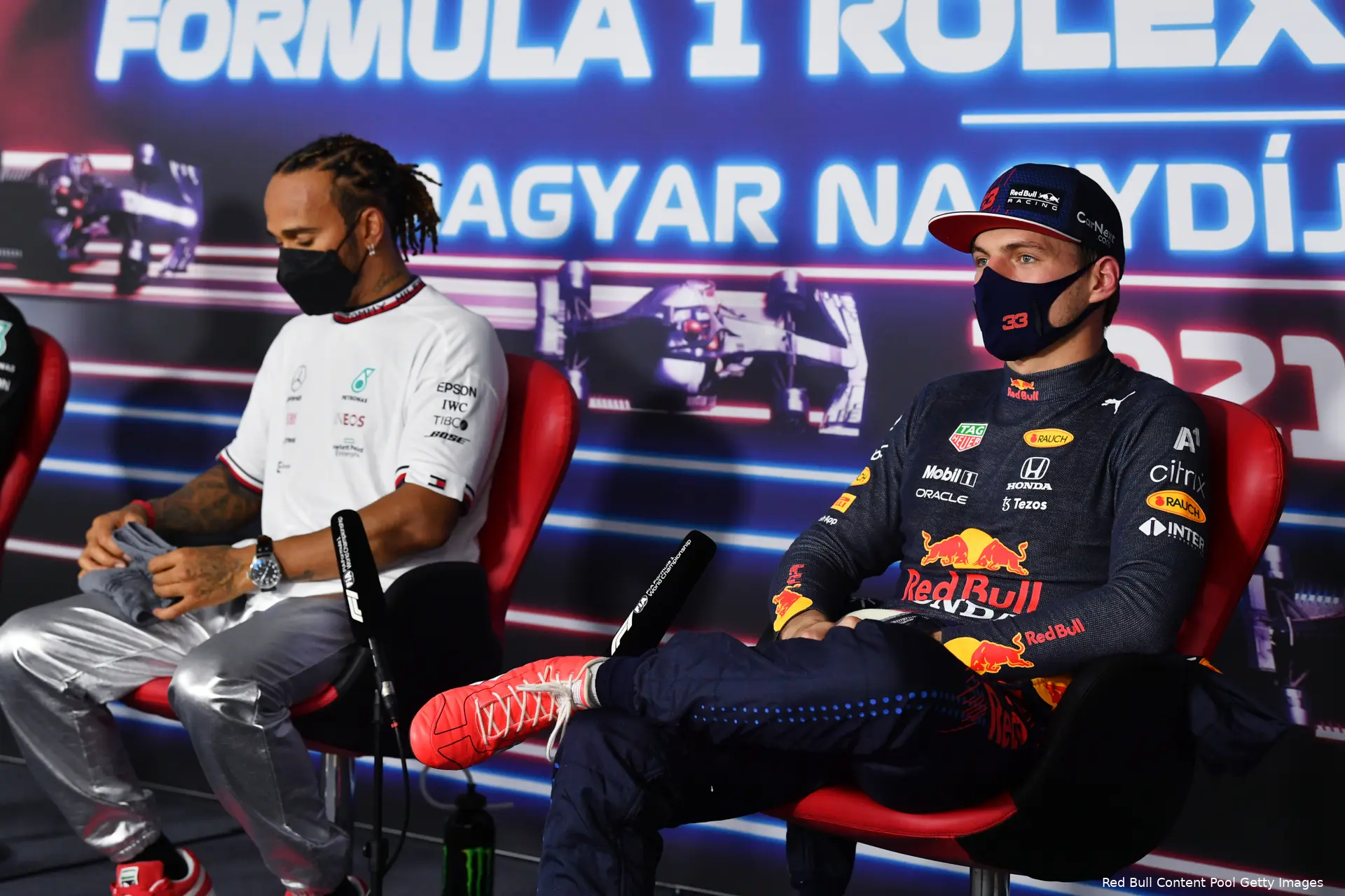Verstappen Hamilton persco Hongarije
