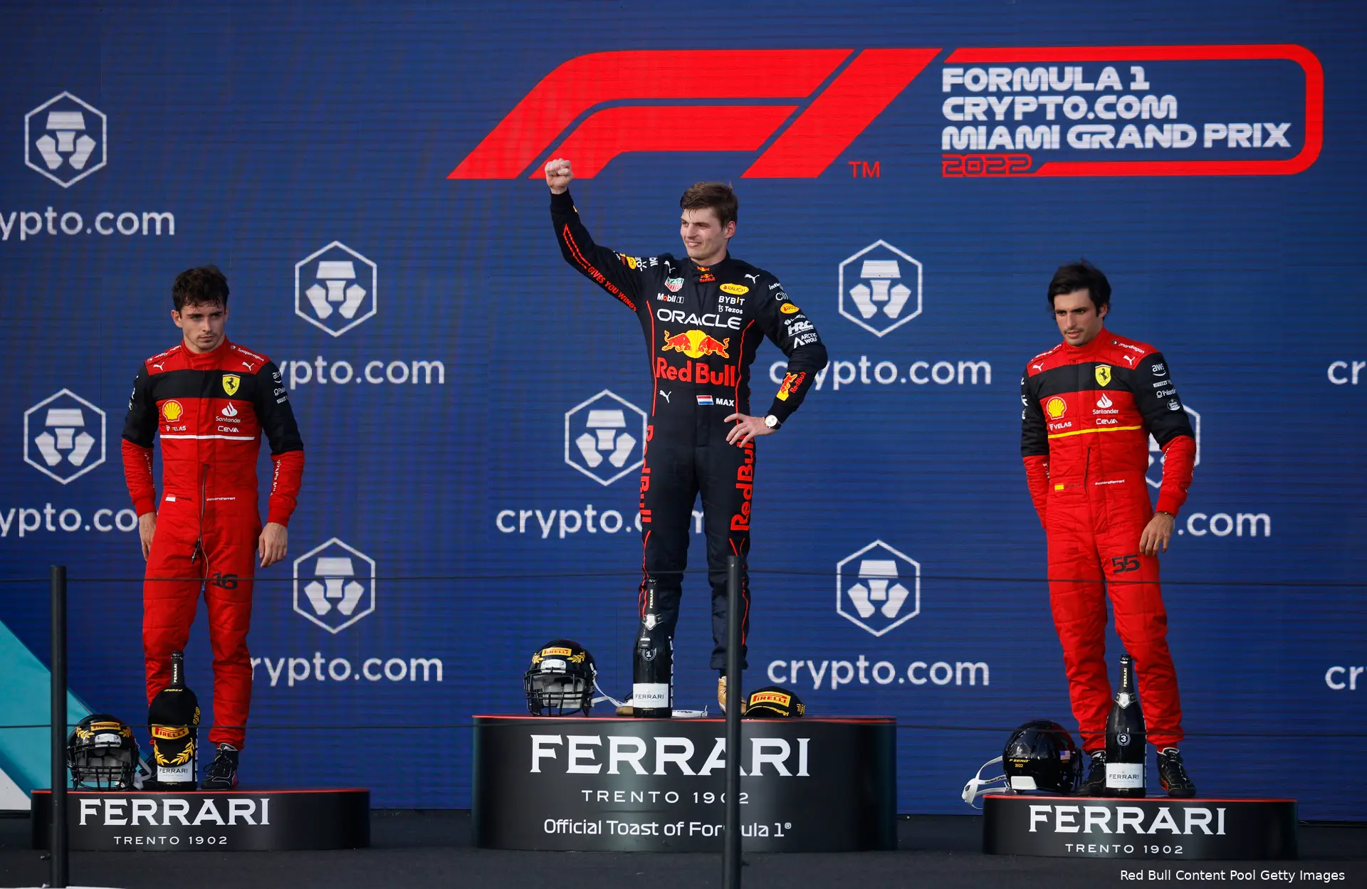 Max Verstappen Charles Leclerc Carlos Sainz Red Bull Racing GP Ferrari Miami