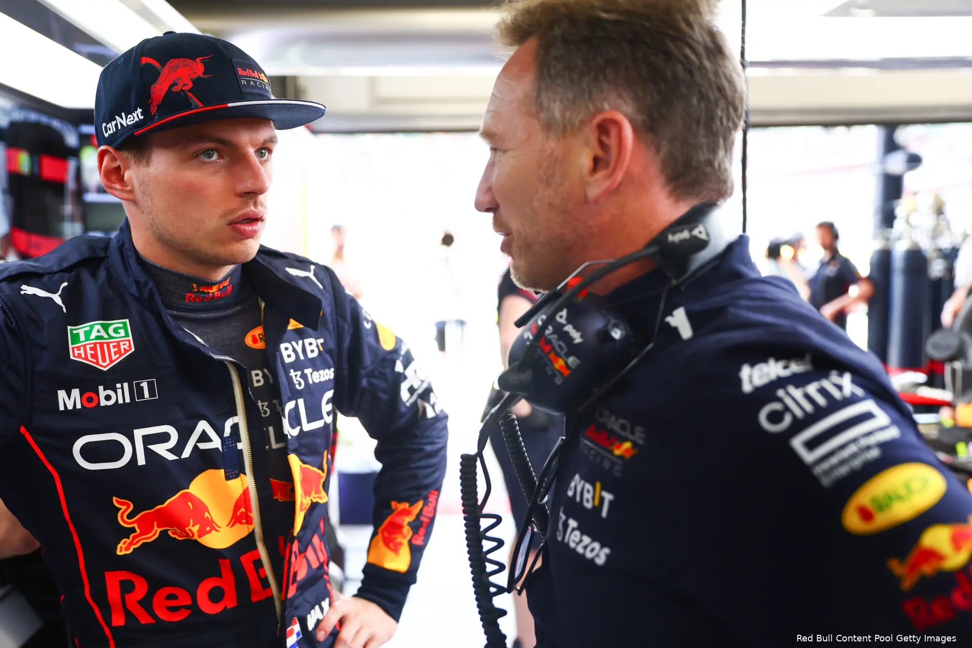 Max Verstappen Christian Horner Red Bull Racing GP Spanje