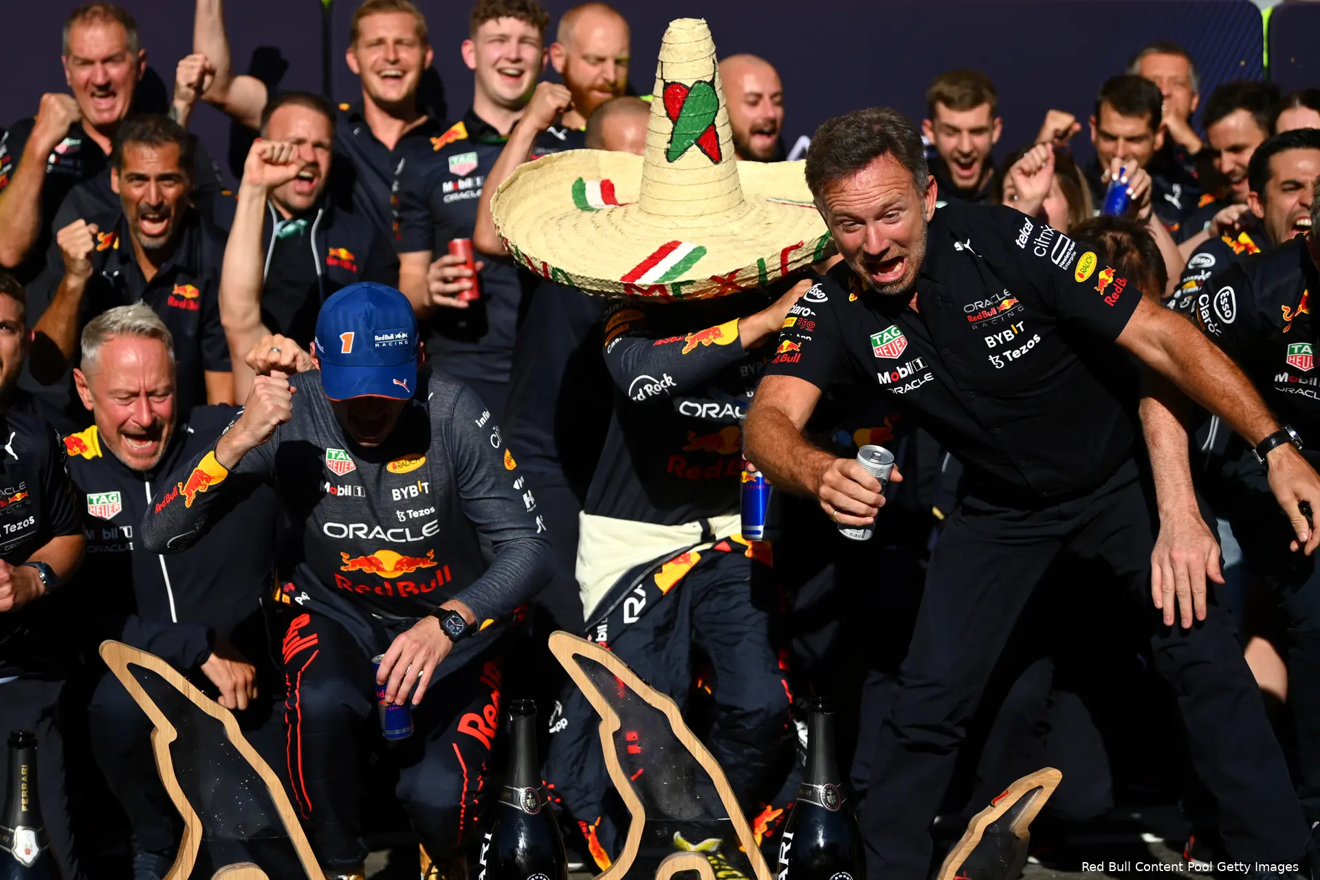 Max Verstappen Sergio Pérez Christian Horner Red Bull Racing F1 GP België 2022