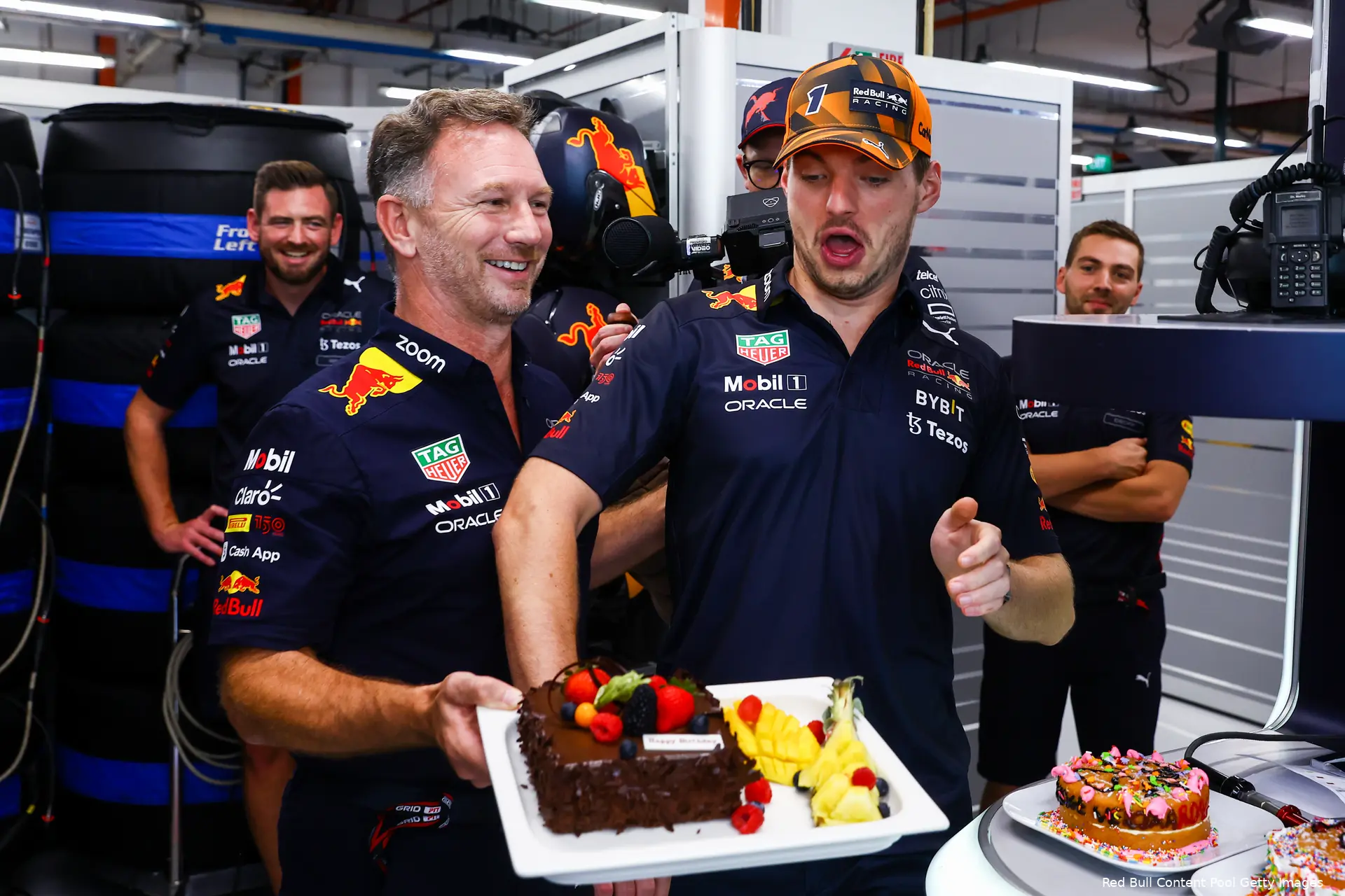 Christian Horner Max Verstappen Red Bull Racing F1 GP Singapore 2022