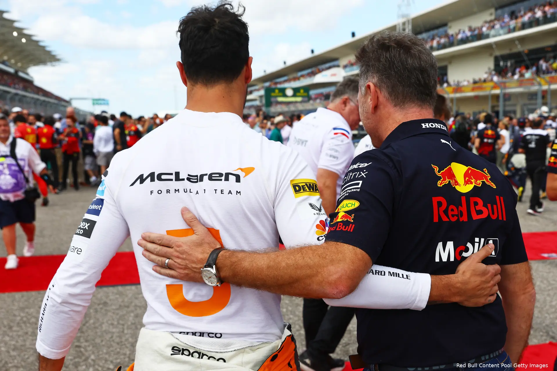 daniel ricciardo christian horner mclaren red bull racing f1 gp verenigde staten 2022