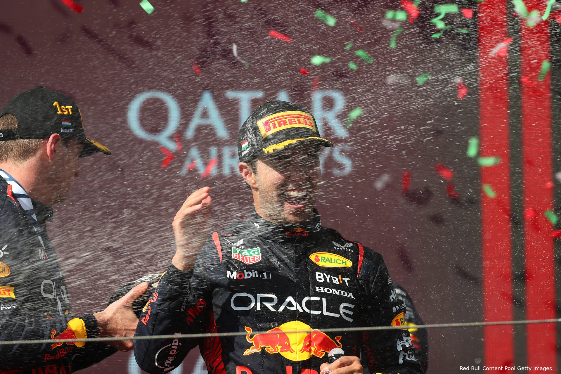 max verstappen sergio perez podium