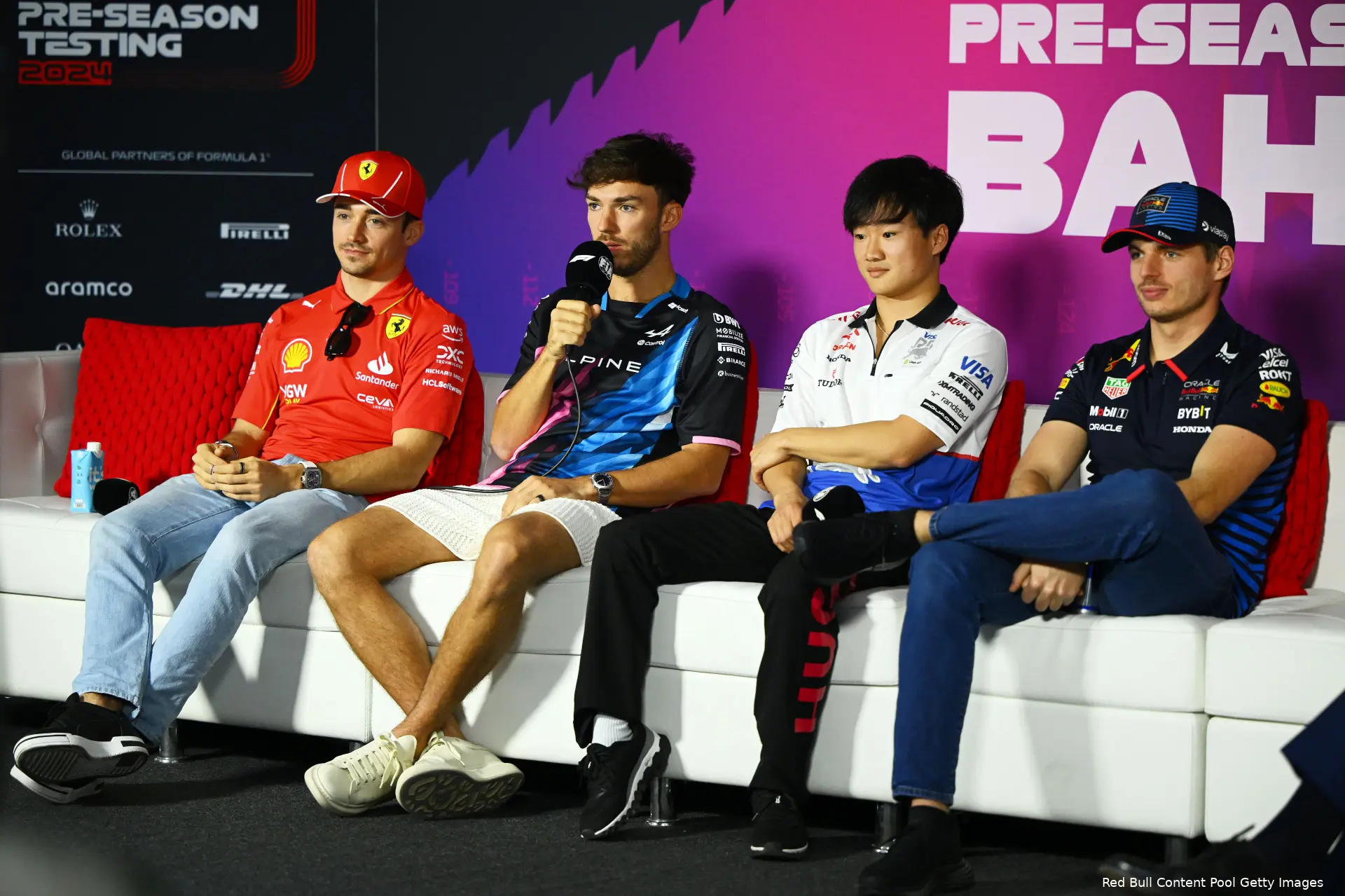 leclerc gasly tsunoda verstappen bahrein wintertest