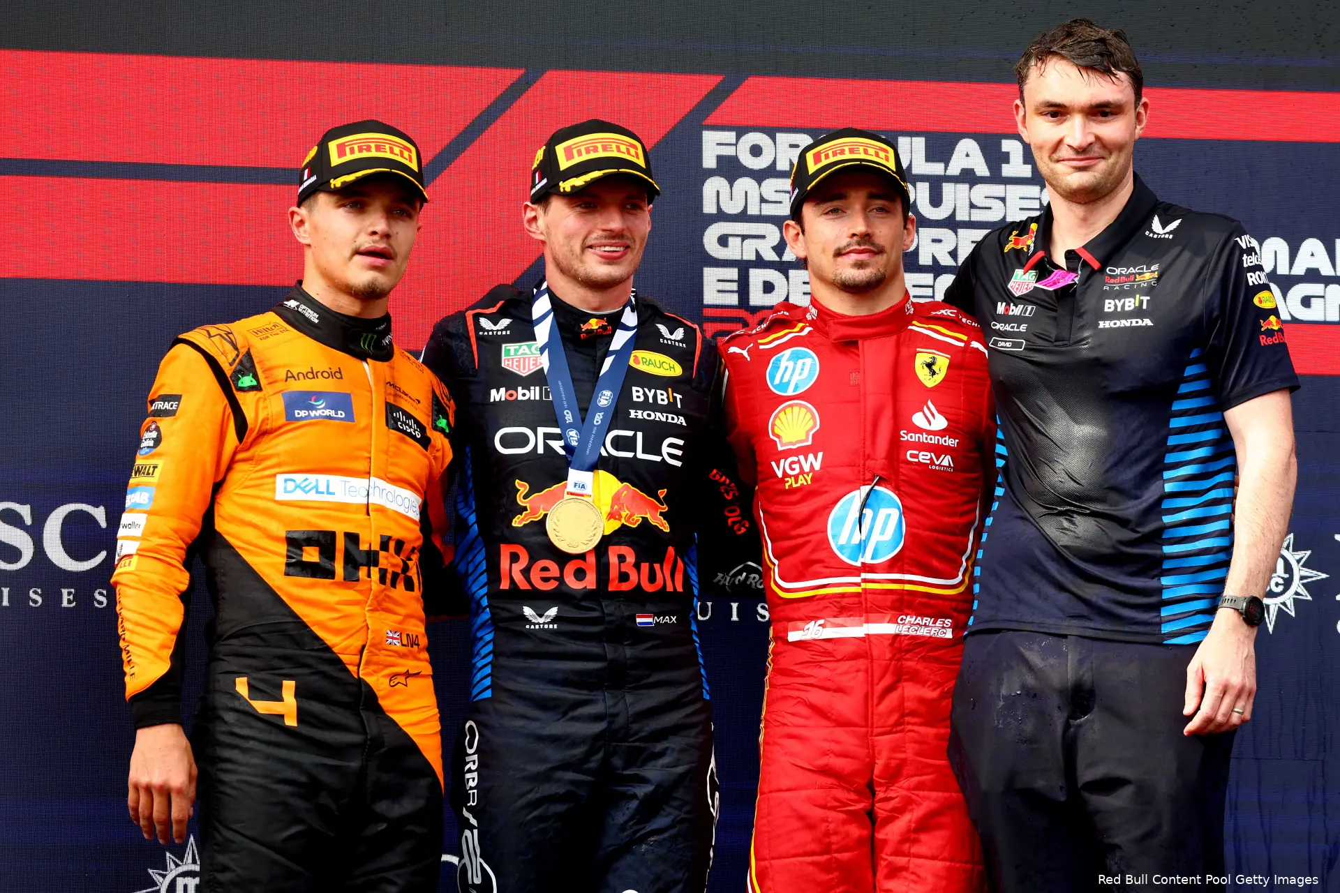 podium max verstappen lando norris charles leclerc 1