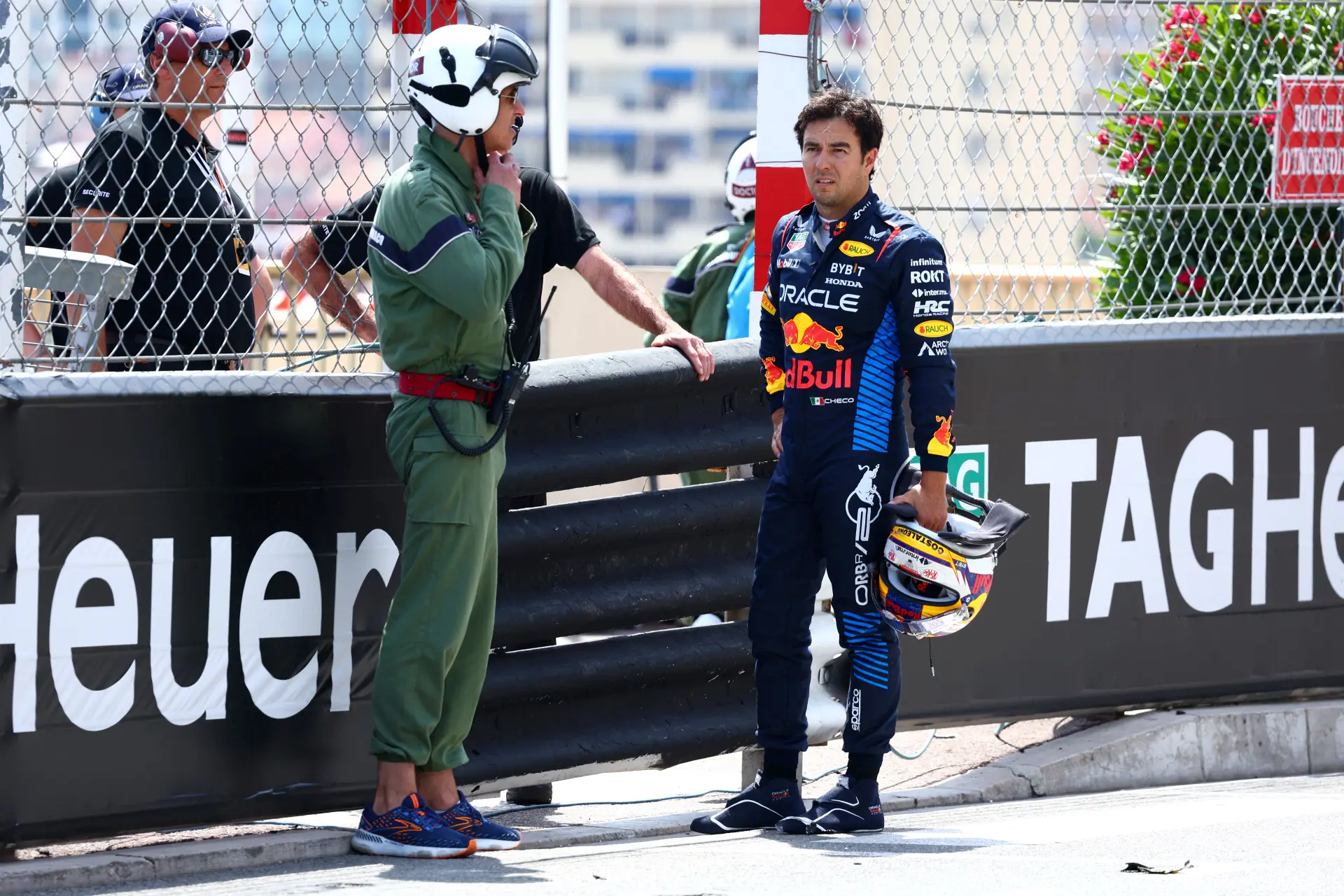 sergio perez red bull racing crash monaco 12