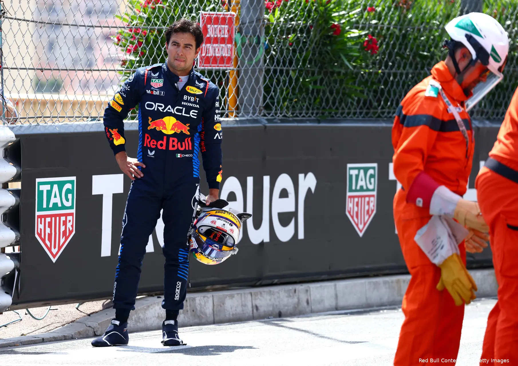 sergio perez red bull racing crash monaco 13