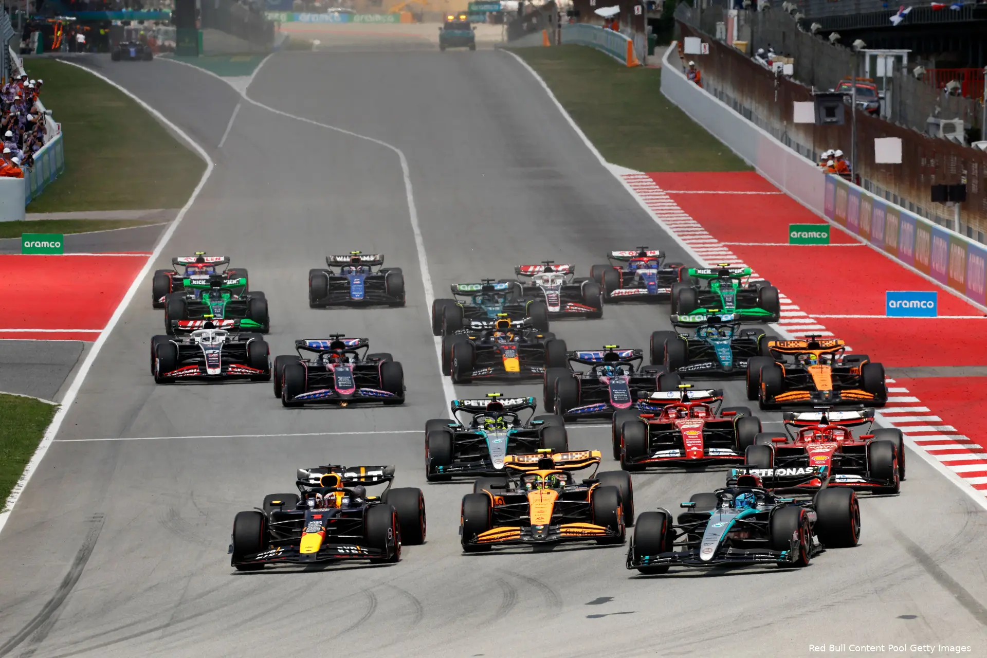 grid barcelona russell buitenom norris verstappen barcelona 2024