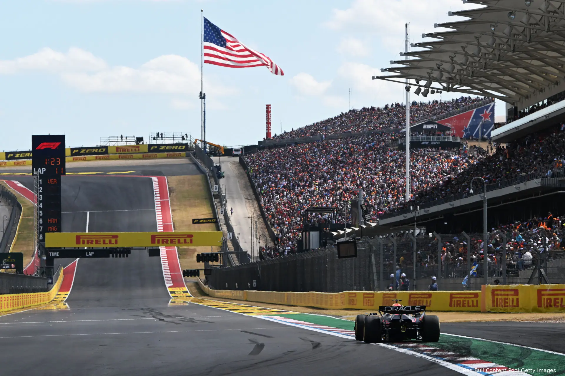 Max Verstappen op weg naar de winst voor de Sprint, Grand Prix van USA, 2024.