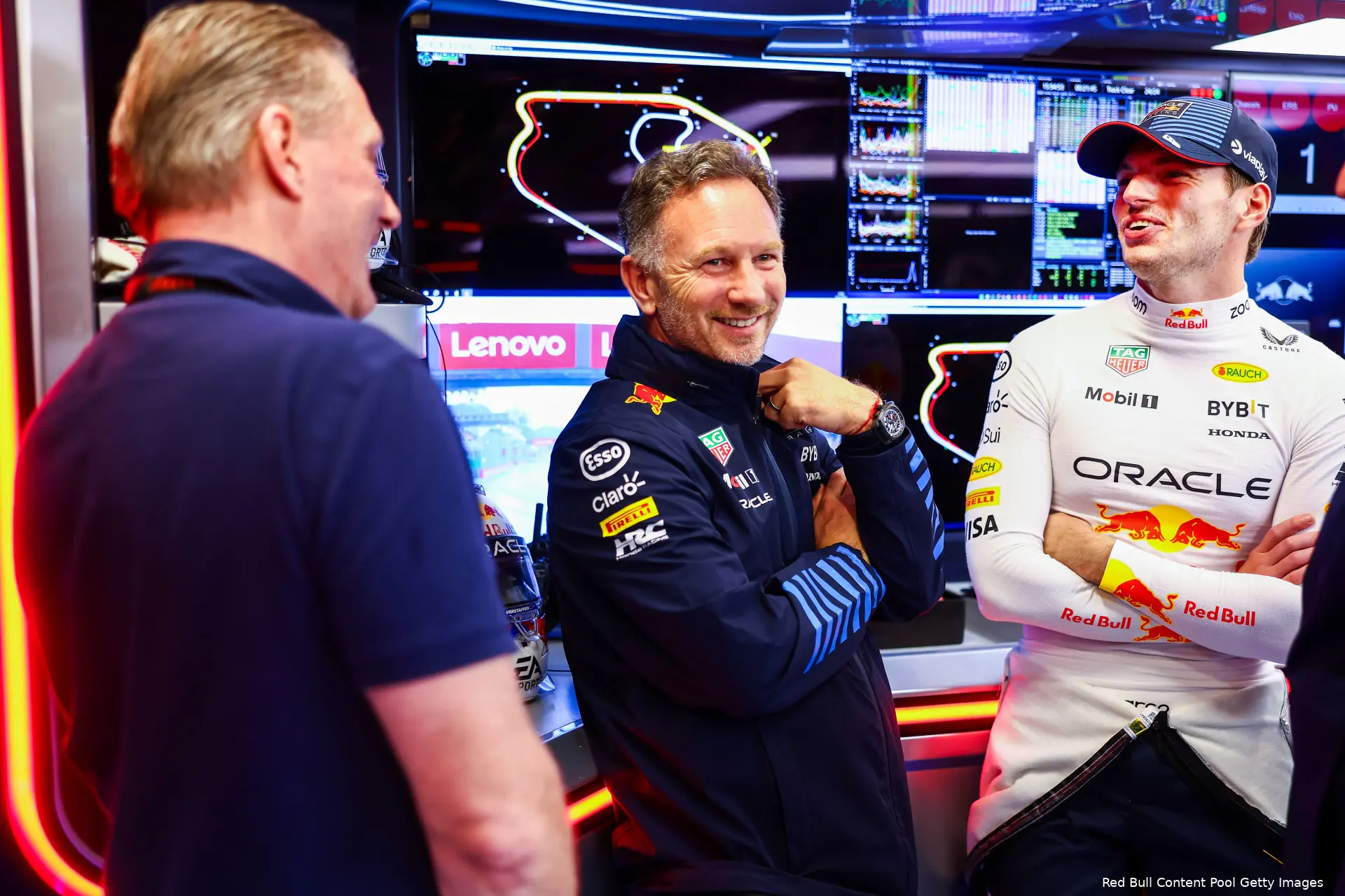 max verstappen jos verstappen christian horner redbullracing 2024 brazilie lachen