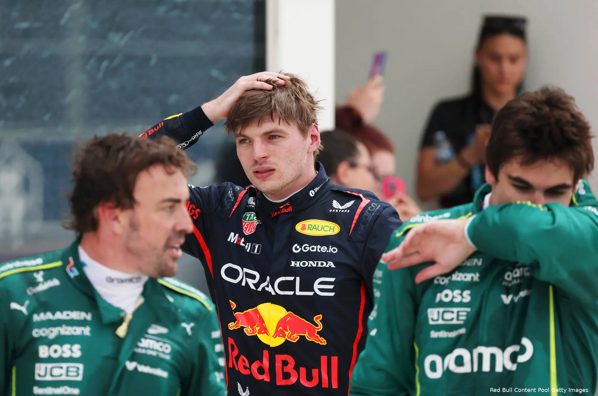 red bull racing max verstappen miami gp 2025 zondag aston martin lance stroll fernando alonso