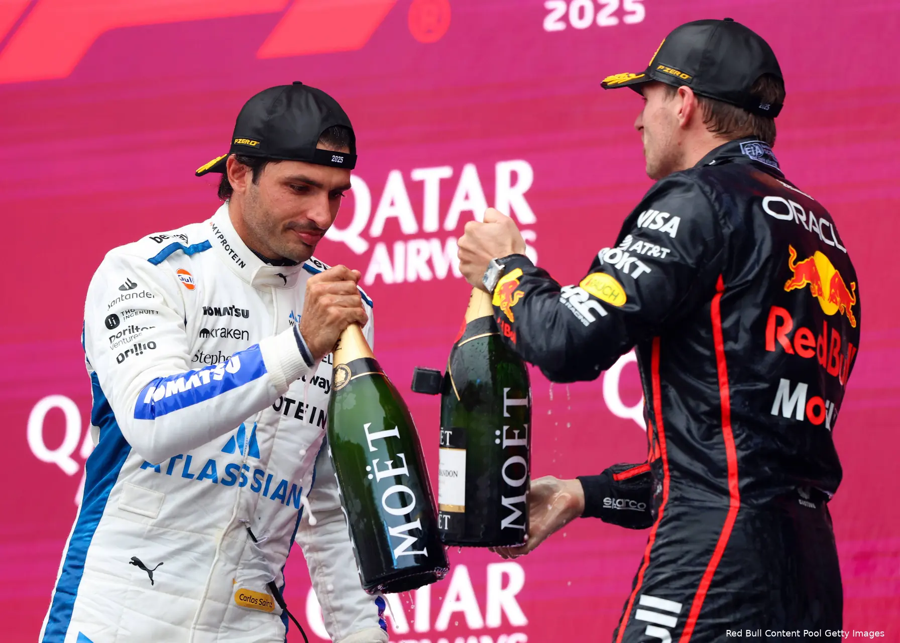 max verstappen red bull racing gp azerbeidzjan 2025 zondag carlos sainz podium williams 2