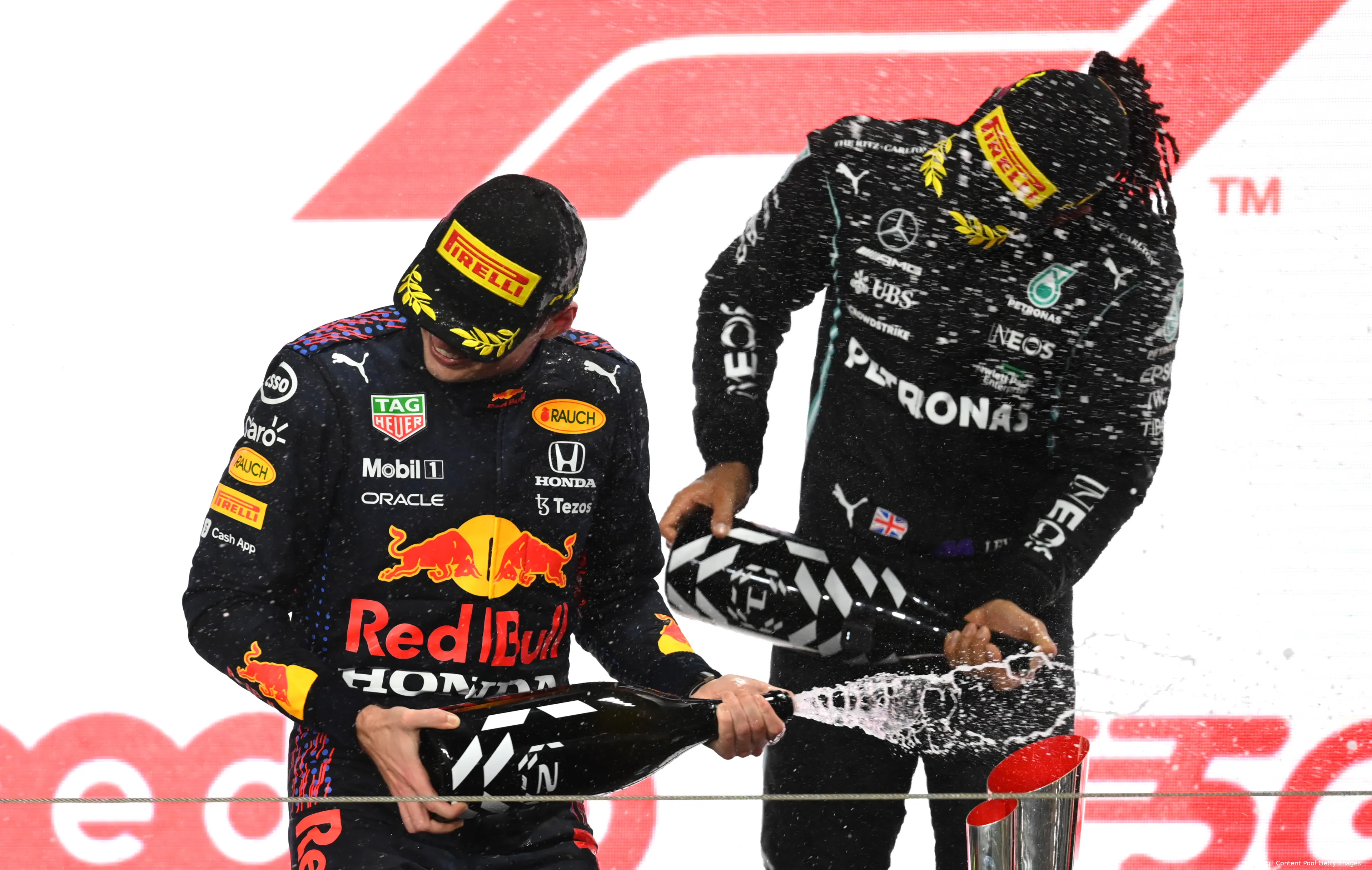 Verstappen Hamilton podium Qatar 2021