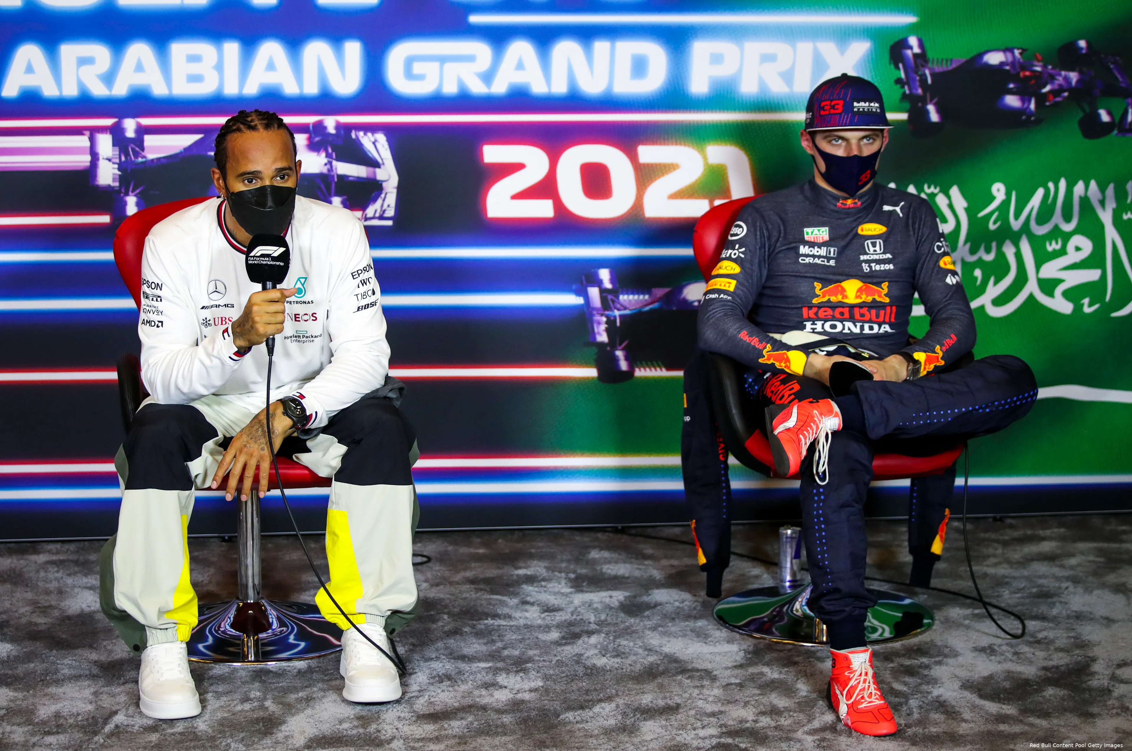 Max Verstappen Lewis Hamilton persconferentie Saoedi Arabie