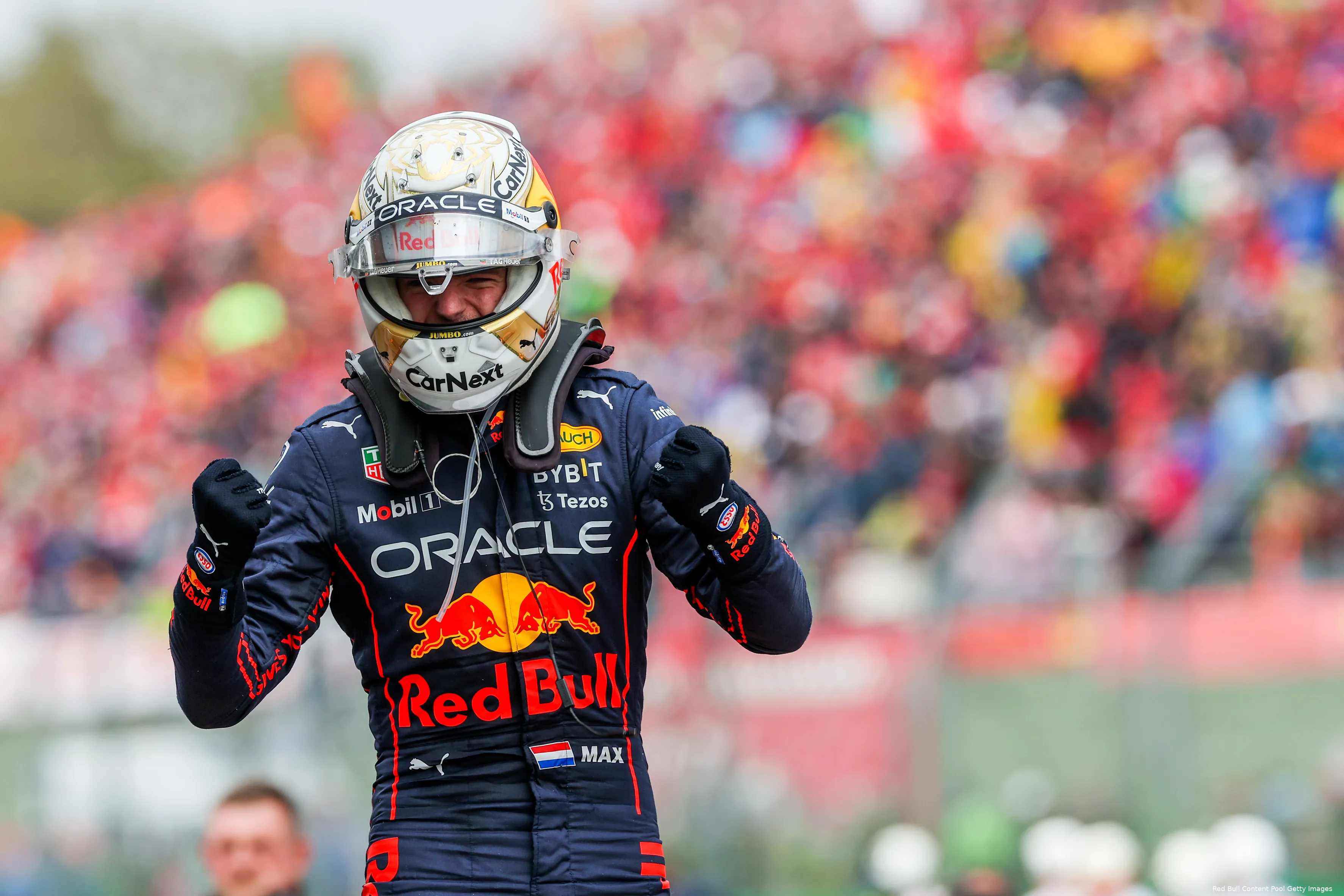 verstappen wint imola 2022 juicht