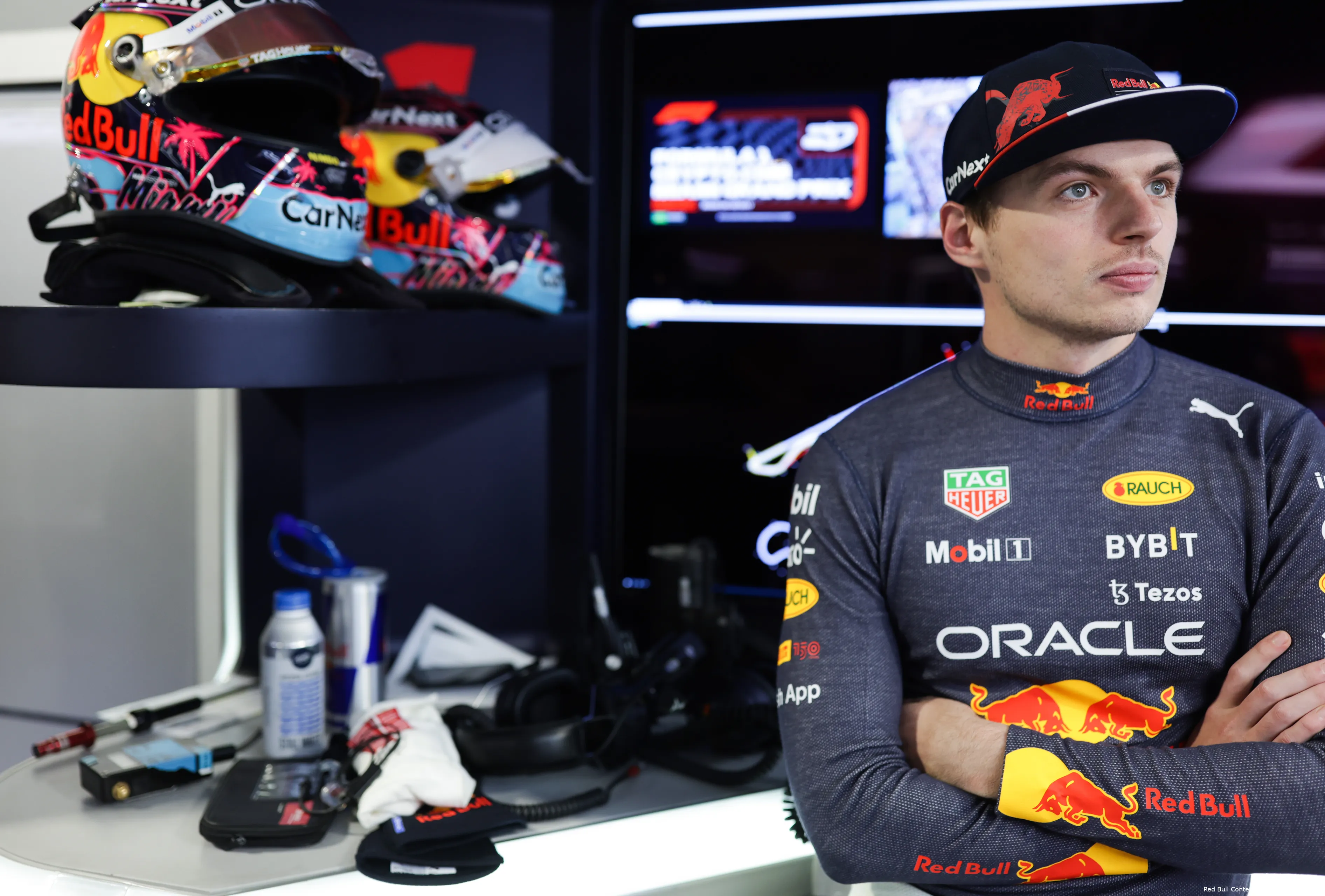 Verstappen garage kwalificatie Miami 2022