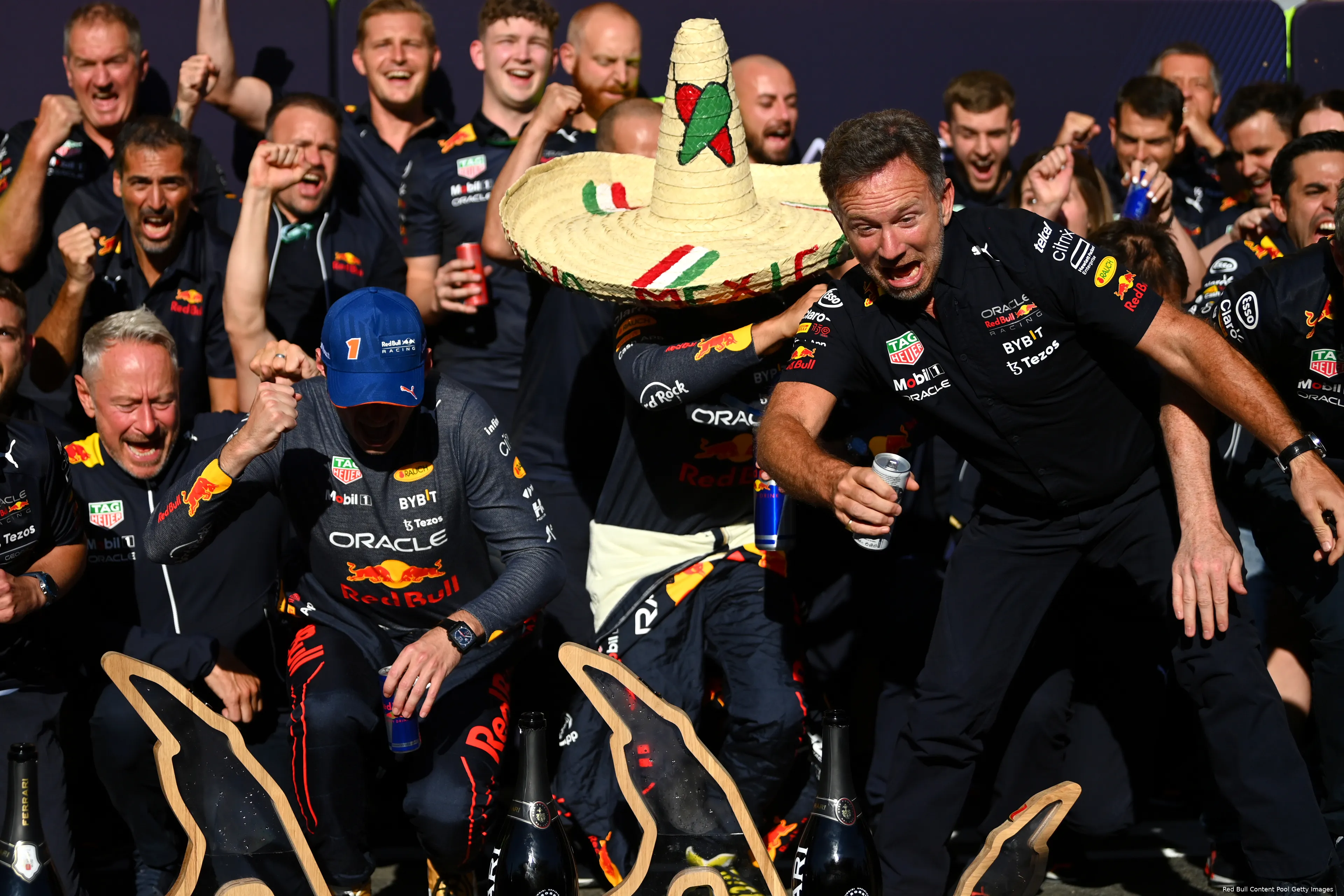 Max Verstappen Sergio Pérez Christian Horner Red Bull Racing F1 GP België 2022