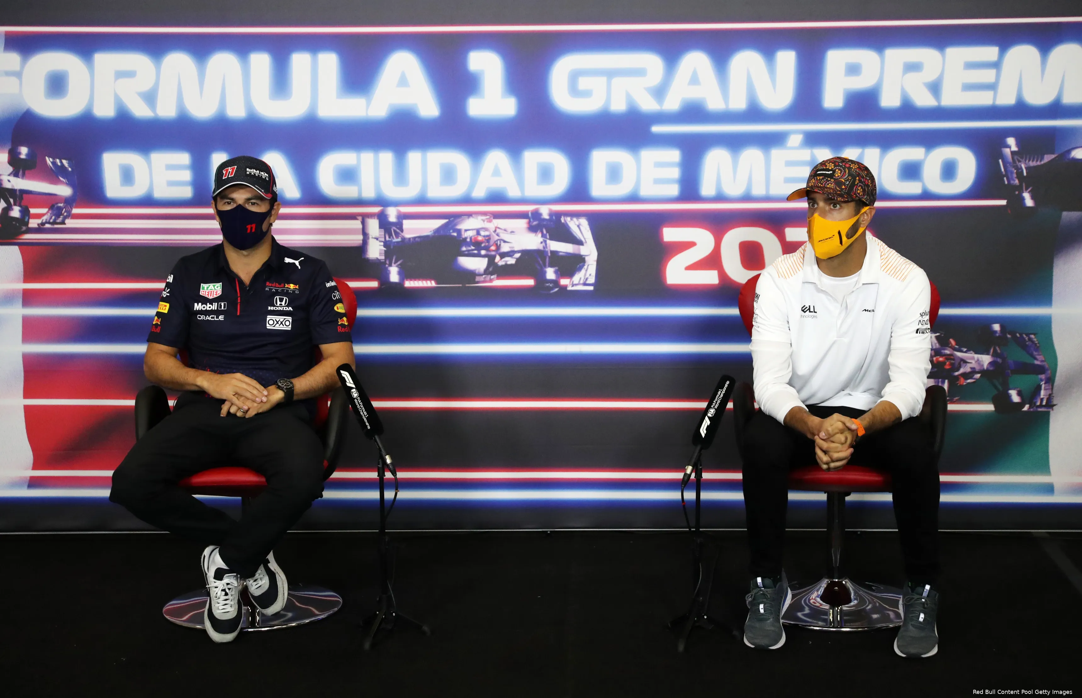 Sergio Pérez Daniel Ricciardo Red Bull Racing McLaren GP Mexico 2021