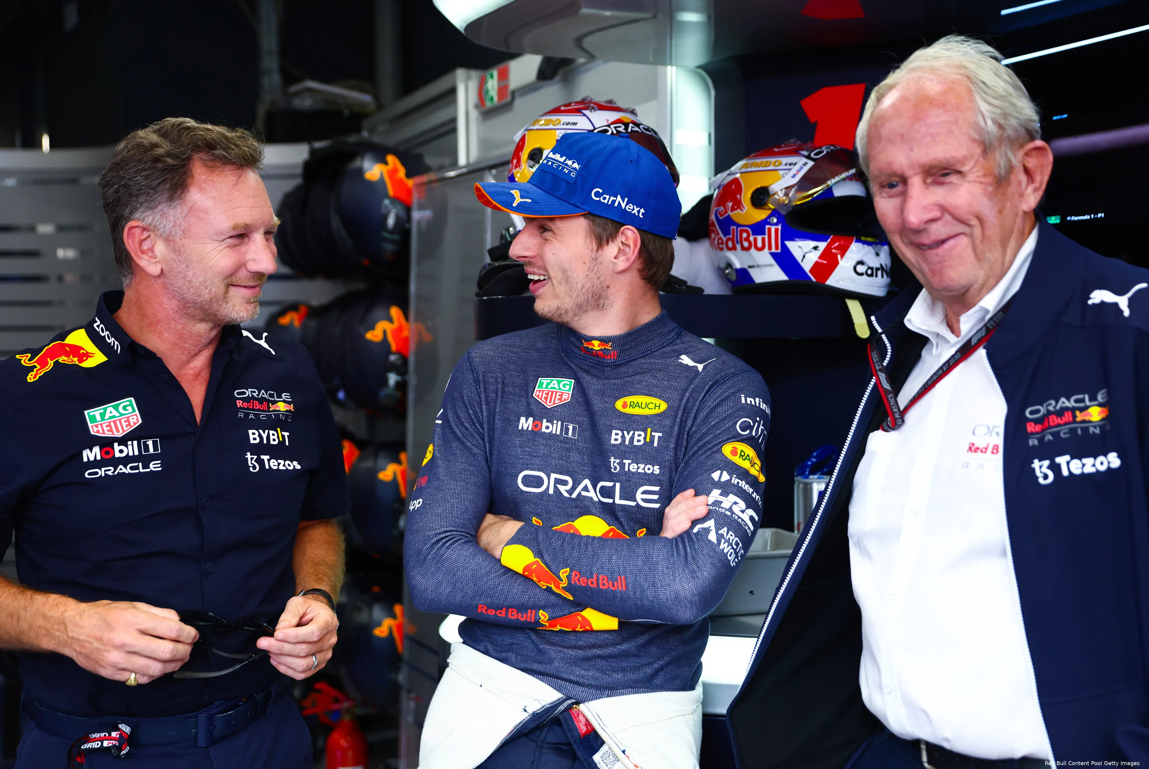 Christian Horner Max Verstappen Helmut Marko Red Bull Racing F1 GP Nederland 2022