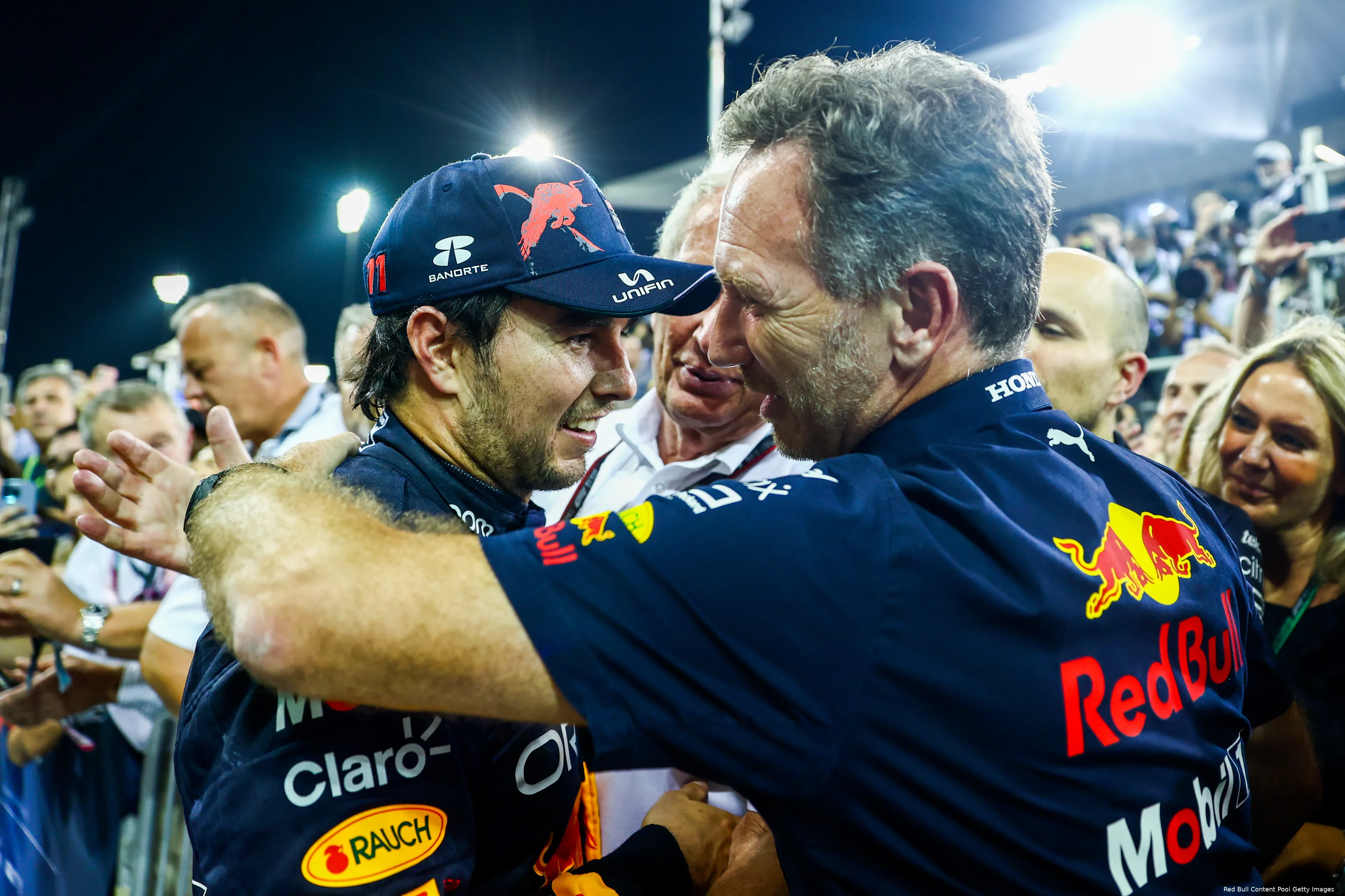 Sergio Pérez Helmut Marko Christian Horner Red Bull Racing F1 GP Abu Dhabi 2022
